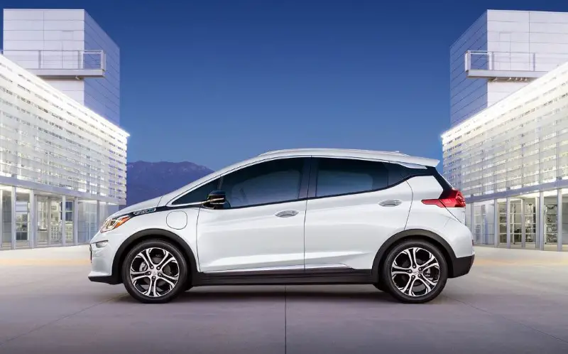2020 Chevy Bolt White Color Side Angle With New Two Tone Velg