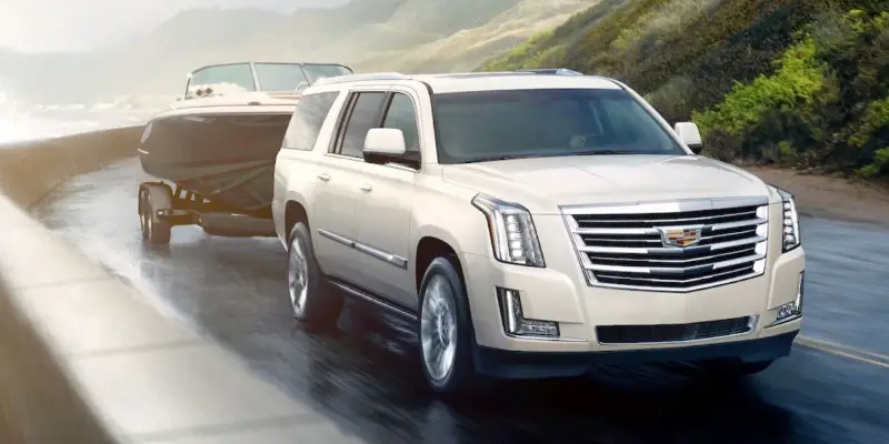 2020 Cadillac Escalade Towing a Boat